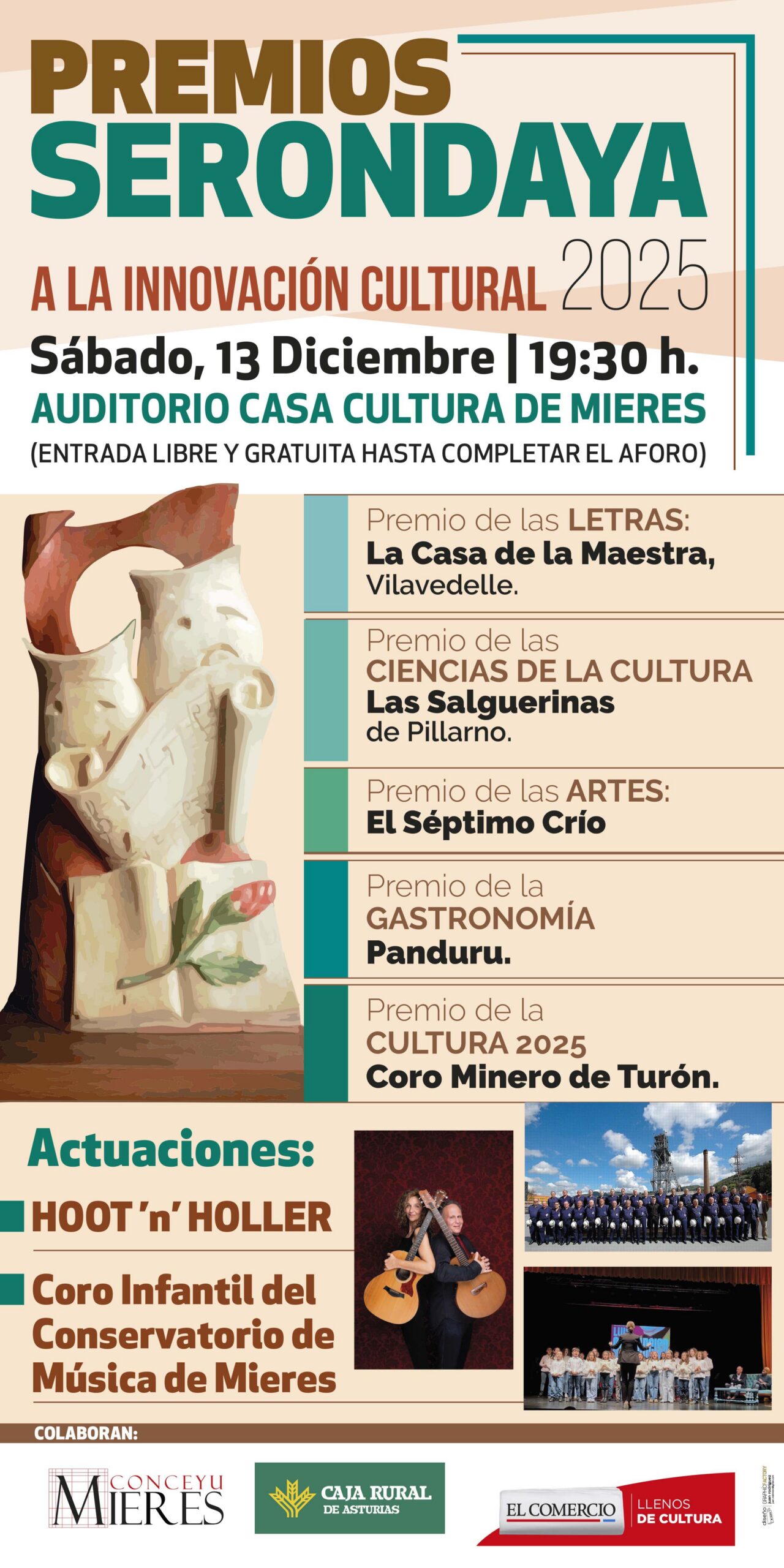 Cartel premios Serondaya a la innovación cultural